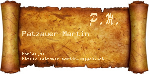 Patzauer Martin névjegykártya